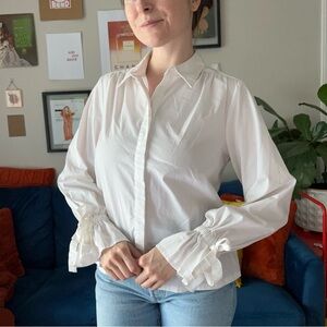 Tie Sleeve white blouse